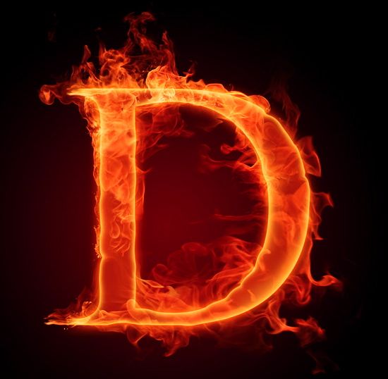 The first letter of
                            the word DOCUMENTING, the letter D